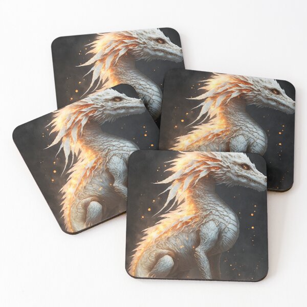 Item preview, Luminous White-Skinned Dragon - Fantasy Art with Realistic and Magical Style designed and sold by Hipatye26.