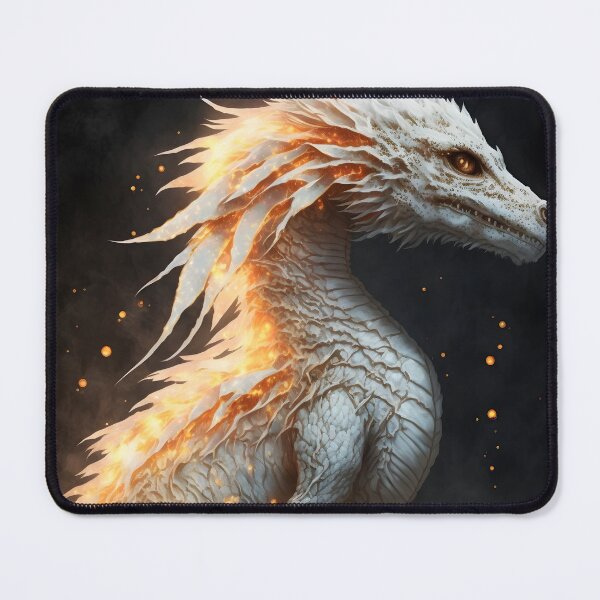 Item preview, Luminous White-Skinned Dragon - Fantasy Art with Realistic and Magical Style designed and sold by Hipatye26.