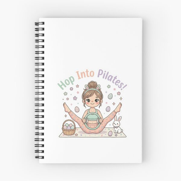 Item preview, Cute Easter Pilates Girl | “Hop Into Pilates” Kawaii Bunny Fitness Design | Funny Spring Workout Illustration designed and sold by TeeUp2.