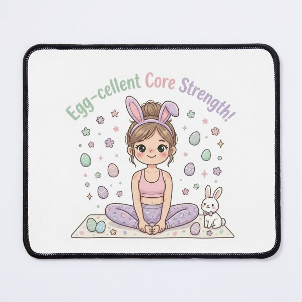 Item preview, Cute Easter Pilates Girl | “Egg-cellent Core Strength” Kawaii Bunny Workout Design | Funny Spring Fitness Illustration designed and sold by TeeUp2.