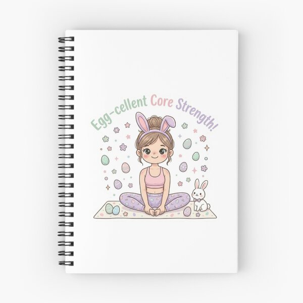 Item preview, Cute Easter Pilates Girl | “Egg-cellent Core Strength” Kawaii Bunny Workout Design | Funny Spring Fitness Illustration designed and sold by TeeUp2.