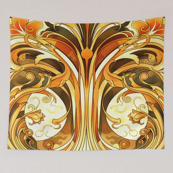 Item preview, Art Nouveau Ornate Designs In Golden And Cream designed and sold by DEC02.