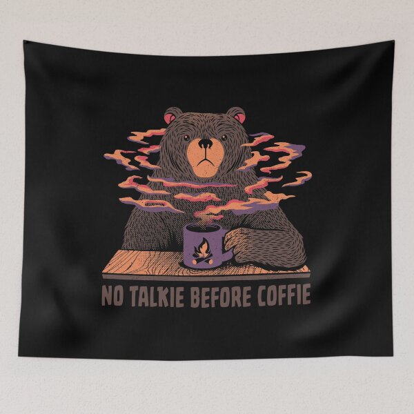 Item preview, No Talkie Before Coffie Bear by Tobe Fonseca designed and sold by Tobe Fonseca®.