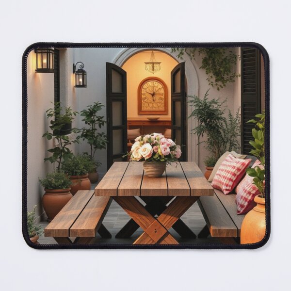 Item preview, Romantic Mediterranean Courtyard with Rose Pergola designed and sold by Vida e Arte.