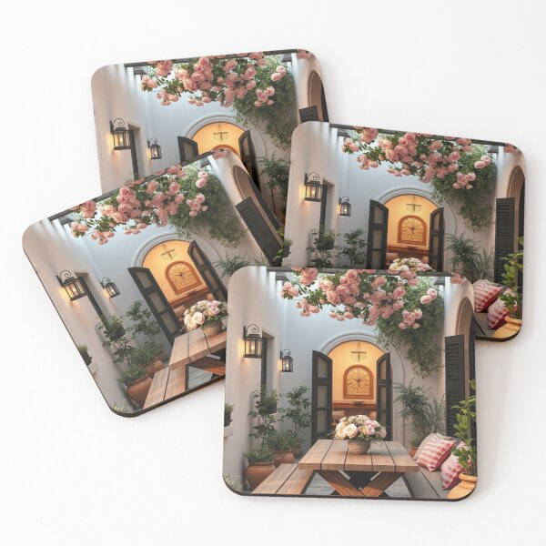 Item preview, Romantic Mediterranean Courtyard with Rose Pergola designed and sold by Vida e Arte.