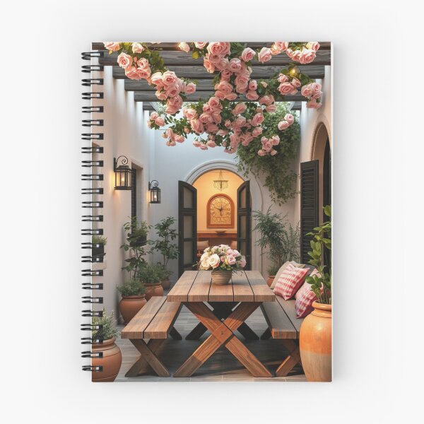 Item preview, Romantic Mediterranean Courtyard with Rose Pergola designed and sold by Vida e Arte.
