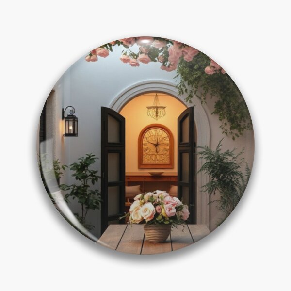 Item preview, Romantic Mediterranean Courtyard with Rose Pergola designed and sold by Vida e Arte.