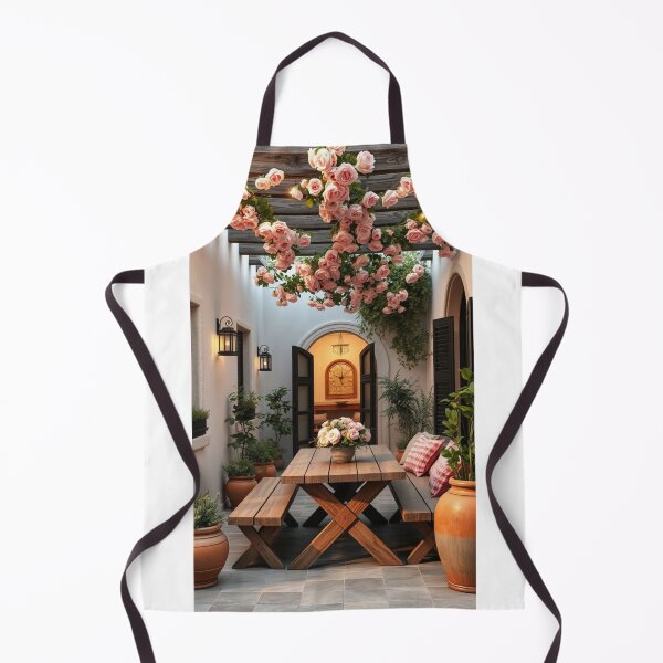 Item preview, Romantic Mediterranean Courtyard with Rose Pergola designed and sold by Jade Ado.