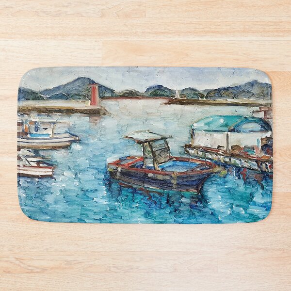 Item preview, Moored Boats and Reflections – Plein Air Harbor Oil Painting designed and sold by oriondoor.