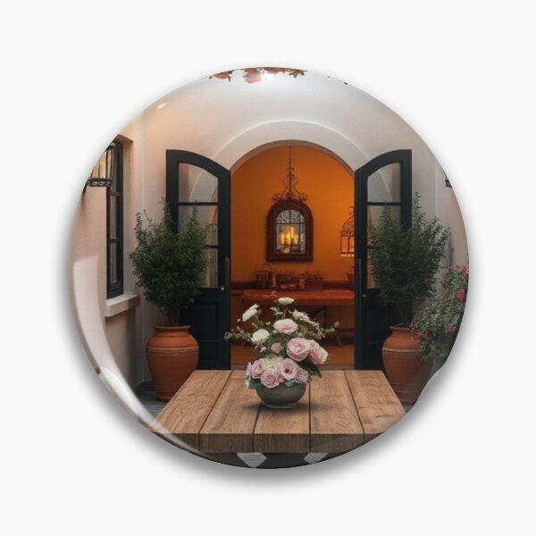 Item preview, Mediterranean Patio with Floral Pergola and Dining designed and sold by Jade Ado.
