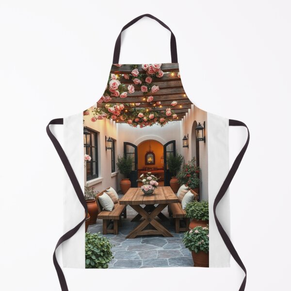 Item preview, Mediterranean Patio with Floral Pergola and Dining designed and sold by Jade Ado.