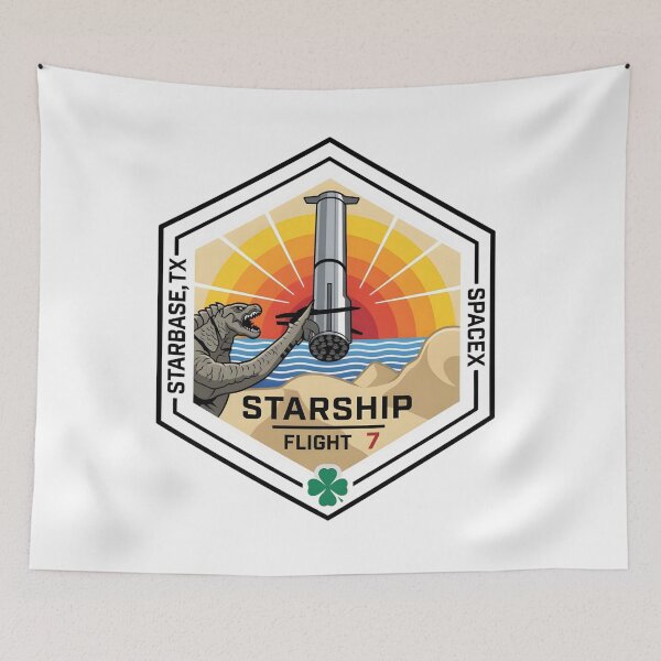 Item preview, SpaceX Starship Flight 7 Mission Patch: Mechazilla & Starbase designed and sold by CharlieDesings.