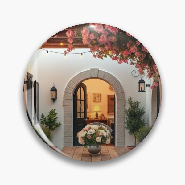 Item preview, Dreamy Mediterranean Courtyard with Rose Pergola designed and sold by Jade Ado.