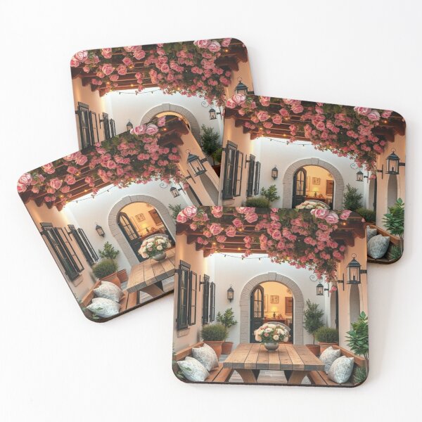 Item preview, Dreamy Mediterranean Courtyard with Rose Pergola designed and sold by Vida e Arte.