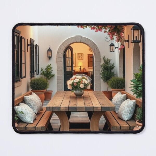 Item preview, Dreamy Mediterranean Courtyard with Rose Pergola designed and sold by Jade Ado.