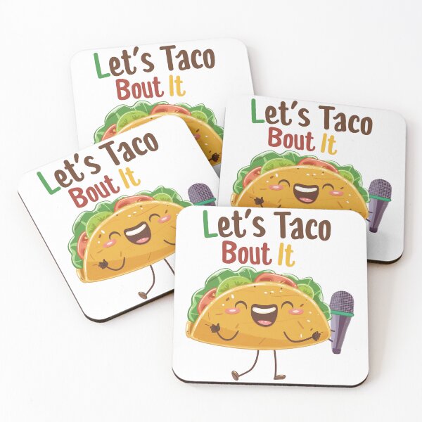 Item preview, Let’s Taco Bout It – Funny Taco Cartoon Food Pun Illustration designed and sold by sifashion26.