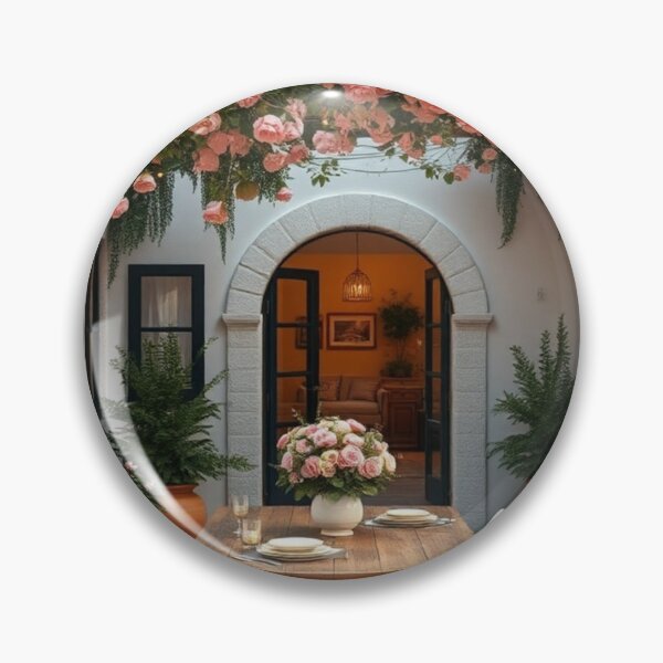 Item preview, Mediterranean Courtyard with Rose-Draped Pergola designed and sold by Vida e Arte.