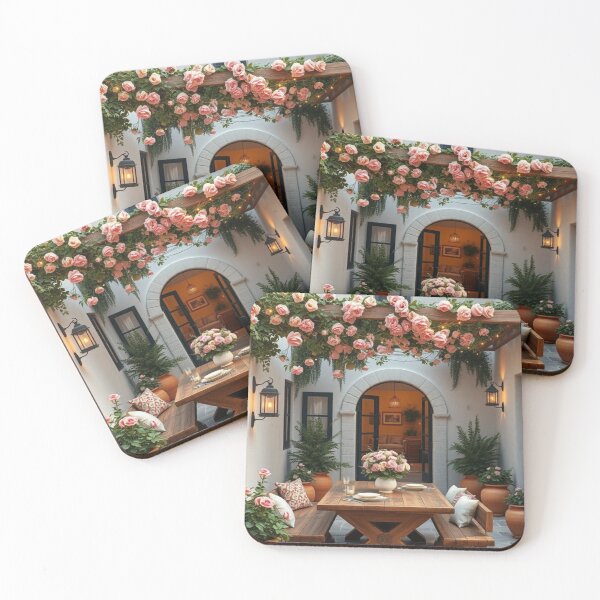 Artikelvorschau, Mediterraner Innenhof mit rosenumrankter Pergola entworfen und verkauft von Jade Ado.