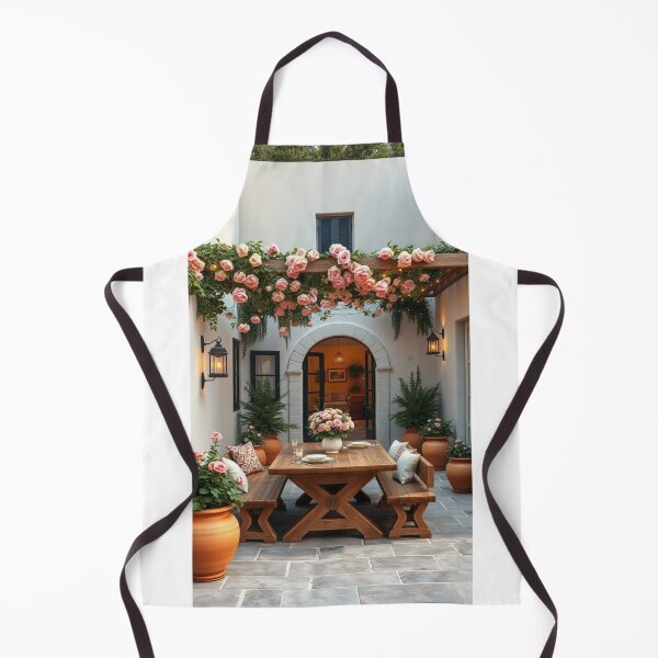 Item preview, Mediterranean Courtyard with Rose-Draped Pergola designed and sold by Vida e Arte.