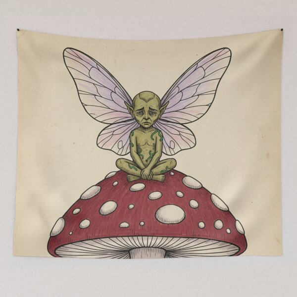 Item preview, Little Elf in Magic Mushroom | Creature of the Fantastic Forest designed and sold by HeyHas.