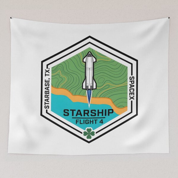 Item preview, SpaceX Starship Flight 4 Mission Patch Illustration designed and sold by CharlieDesings.