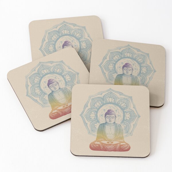Item preview, Buddha Padma Watercolor - Dove Rainbow Sunset Peacock designed and sold by Irene Estelle.