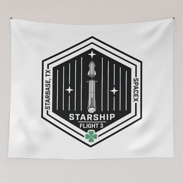 Item preview, SpaceX Starship Flight 3 Mission Patch Design designed and sold by CharlieDesings.