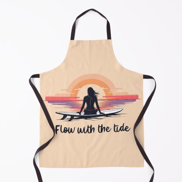 Item preview, Flow With the Tide – Surfer Girl Sitting on Surfboard at Sunset designed and sold by Sea Gem.