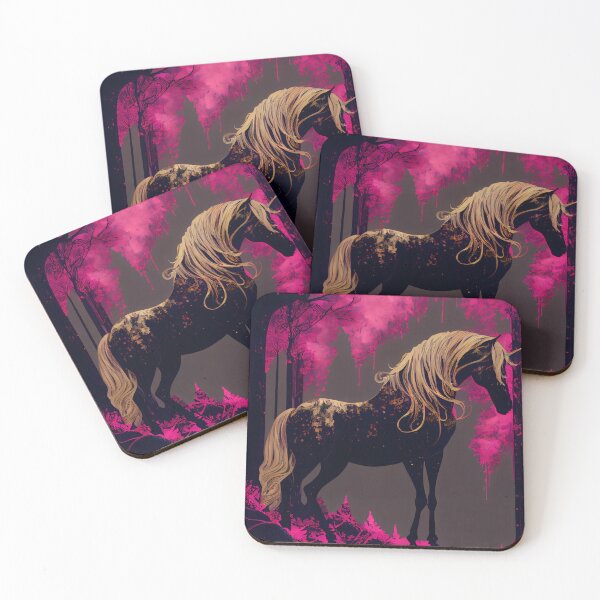 Item preview, Mythical Horse in Luminous Forest - Fantasy Art with a Melancholic and Vibrant Style designed and sold by Hipatye26.