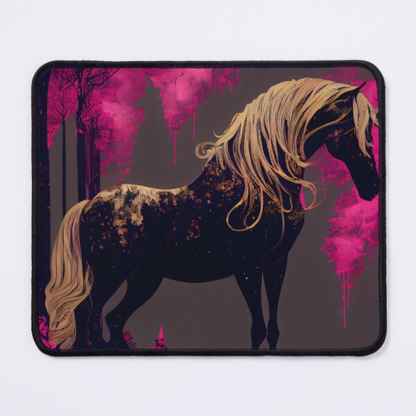 Item preview, Mythical Horse in Luminous Forest - Fantasy Art with a Melancholic and Vibrant Style designed and sold by Hipatye26.