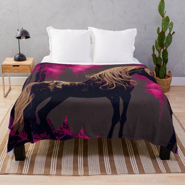 Item preview, Mythical Horse in Luminous Forest - Fantasy Art with a Melancholic and Vibrant Style designed and sold by Hipatye26.