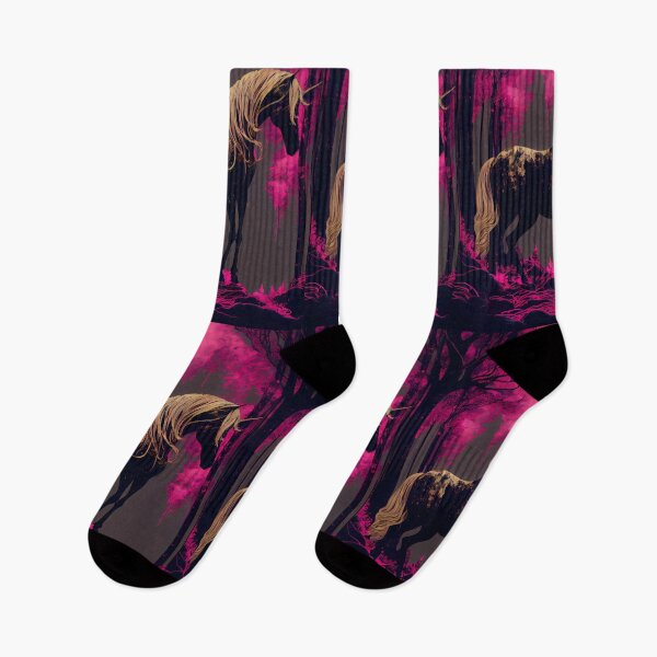 Item preview, Mythical Horse in Luminous Forest - Fantasy Art with a Melancholic and Vibrant Style designed and sold by Hipatye26.