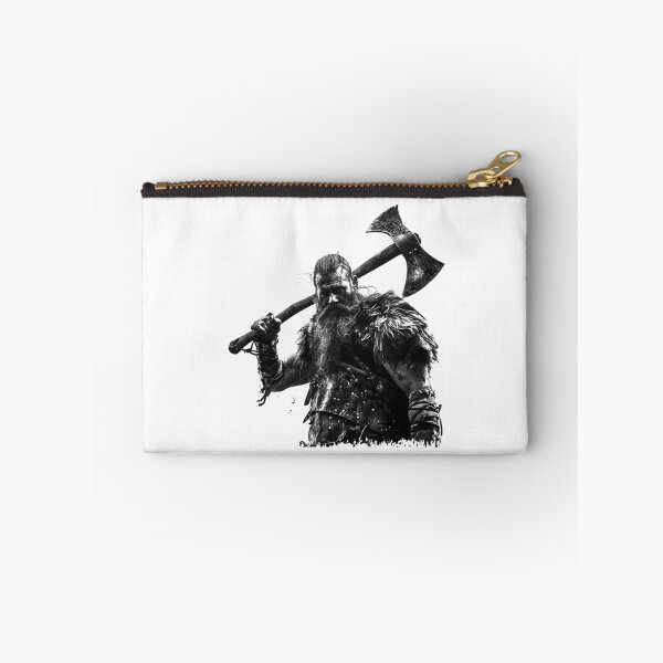Item preview, Viking Warrior with Battle Axe Norse Barbarian Black and White Dark Art designed and sold by inkoutninja.