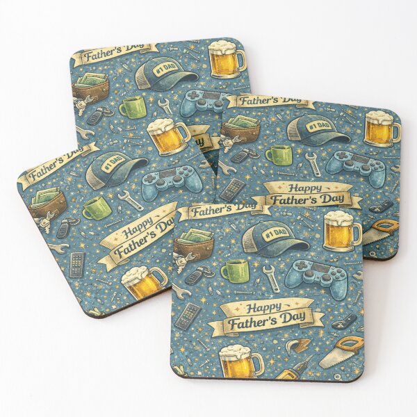 Item preview, Happy Father’s Day Pattern – Dad Tools and Beer Vintage Design designed and sold by Aura.Creative.
