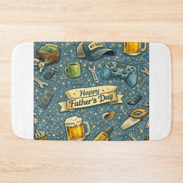 Item preview, Happy Father’s Day Pattern – Dad Tools and Beer Vintage Design designed and sold by Aura.Creative.