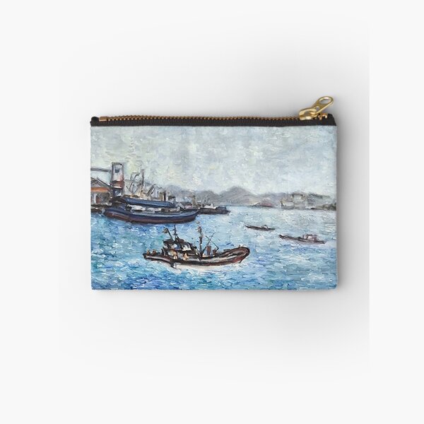 Item preview, Small Fishing Boat Sailing Out of the Harbor – On-site Oil Painting designed and sold by oriondoor.