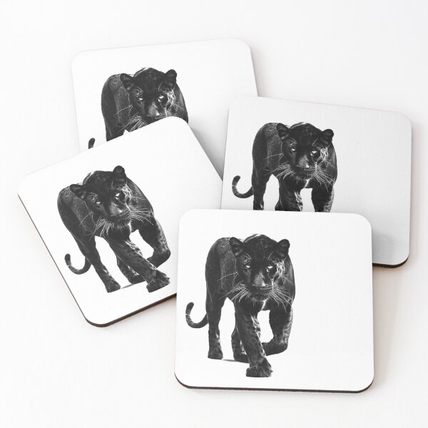 Item preview, Black Panther Walking Fierce Wildlife Black and White Design designed and sold by inkoutninja.