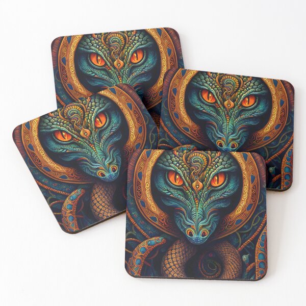 Item preview, Mythical Serpent with Baroque and Tribal Style - Fantastic Art that Unites Symbolism and Ornamental Aesthetics designed and sold by Hipatye26.
