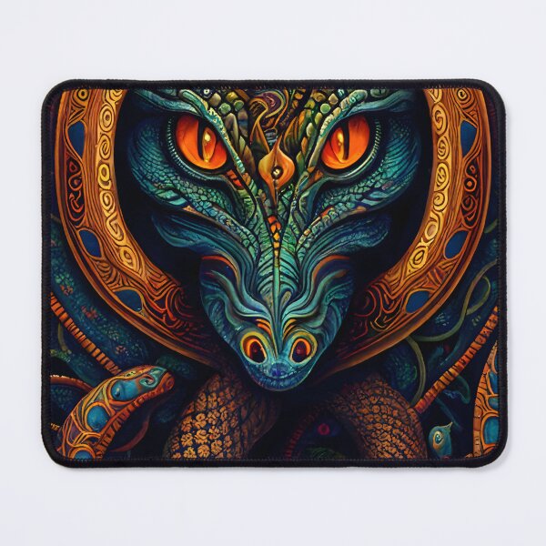 Item preview, Mythical Serpent with Baroque and Tribal Style - Fantastic Art that Unites Symbolism and Ornamental Aesthetics designed and sold by Hipatye26.