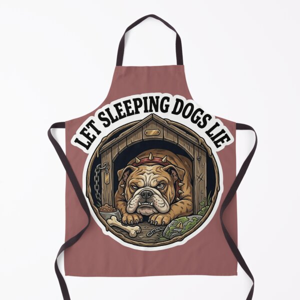 Item preview, Let Sleeping Dogs Lie Grumpy Bulldog Guard Dog Sticker Solid Text designed and sold by Bug by Design.