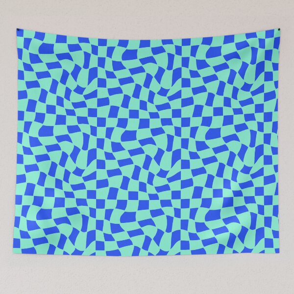 Item preview, Groovy Checks_ Bright Blue designed and sold by YaldiDesign.