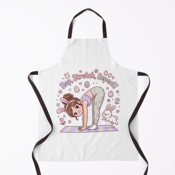 Item preview, Cute Easter Pilates Girl | “Hop, Stretch, Repeat” Kawaii Fitness Design | Bunny & Egg Workout Illustration designed and sold by TeeUp2.