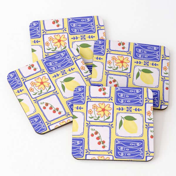 Item preview, Colorful Retro Mediterranean Illustration Pattern designed and sold by kristinsosadesign.