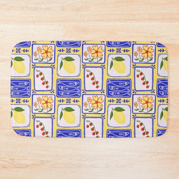 Item preview, Colorful Retro Mediterranean Illustration Pattern designed and sold by kristinsosadesign.