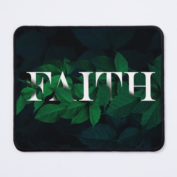 Item preview, Faith Christian Botanical Design – Inspirational Faith Typography with Green Leaves on Black Background, Religious Gift, Christian Aesthetic Art designed and sold by BbCherryT.