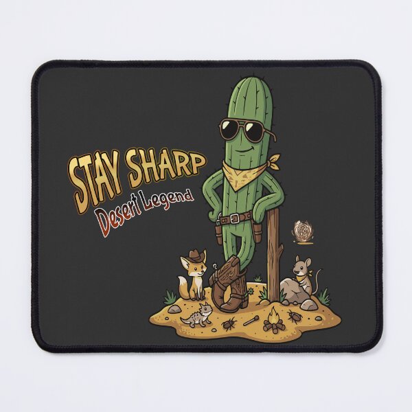 Item preview, Stay Sharp Desert Legend Cowboy Cactus Mascot designed and sold by AmazingEG.