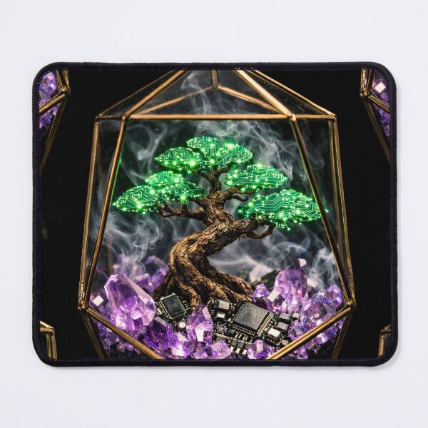 Item preview, Circuitry Bonsai Terrarium - Emerald Tech Botanical Art designed and sold by LuxeBuzz.