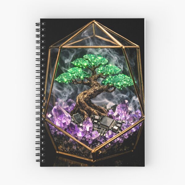 Item preview, Circuitry Bonsai Terrarium - Emerald Tech Botanical Art designed and sold by LuxeBuzz.
