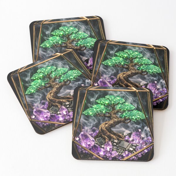 Item preview, Circuitry Bonsai Terrarium - Emerald Tech Botanical Art designed and sold by LuxeBuzz.