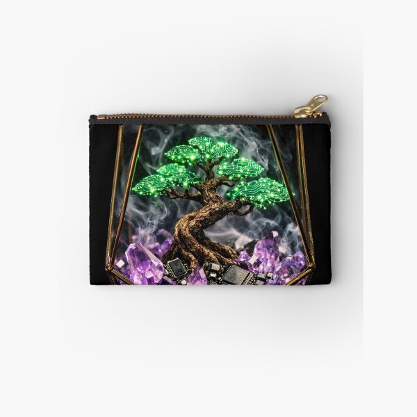 Item preview, Circuitry Bonsai Terrarium - Emerald Tech Botanical Art designed and sold by LuxeBuzz.